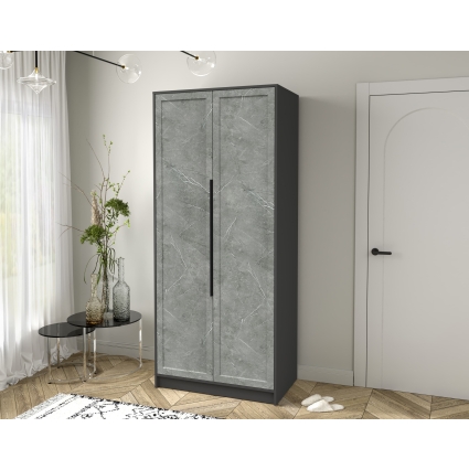 Шкаф распашной Тренд КТ-Ш2 (Антрацит ЛДСП/ Керамика ЛМДФ) Ш918 В2128 Г547